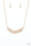 Special Treatment - Gold - Silver Pendant White - Black Rhinestones Short Necklace