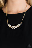 Special Treatment - Gold - Silver Pendant White - Black Rhinestones Short Necklace