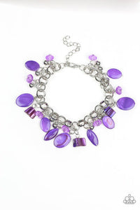 Seashore Sailing - Purple Shell-Like beads Clasp bracelet