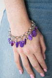 Seashore Sailing - Purple Shell-Like beads Clasp bracelet