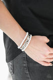 Fiesta Flavor - White Polished Beads Stretchy Bracelet