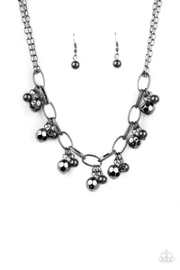 Malibu Movement - Black/Gunmetal Pearly Beads Short Necklace