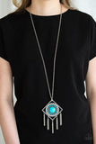 Sandstone Solstice - Copper - Blue/Turquoise Stone Long Necklace