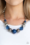 Sugar, Sugar - Blue Crystal-Like Beads Short Necklace