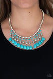 Rural Revival - Blue/Turquoise Beads Silver beads Short Necklace