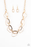 Very Avant-Garde - Gold Hoops Asymmetrical Frames Short Necklace