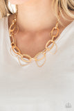 Very Avant-Garde - Gold Hoops Asymmetrical Frames Short Necklace