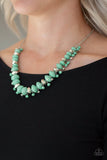 Brags to Riches - Purple - Green Beads Short Necklace