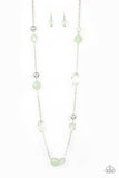 Royal Roller - Silver - Orange - Blue - Green Oversized Beads Glassy and Crystal-Like Long Necklace