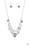 Grow Love - Yellow - Purple - White Heart Charms Short Necklace