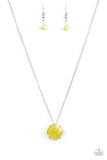 You Glow Girl - White - Yellow - Purple Square Moonstone Short Necklace