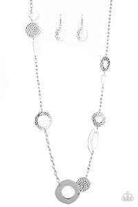 Metro Scene - Silver Mismatched Frames Long Necklace