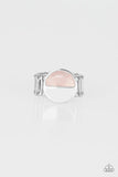 Stone Seeker - Blue - Pink Glassy Half Stone Wide Band Ring