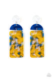 Haute On Their Heels - Purple - Yellow Acrylic Post Earrings