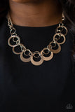 In Full Orbit - Copper - Rose Gold Hoops Link Short Necklace