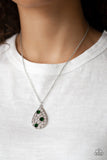 Sparkle All the Way - Green Rhinestones White Rhinestones Short Necklace