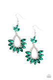 Extra Exquisite - Green Marquise Style Cut Rhinestones Fishhook Earrings