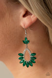 Extra Exquisite - Green Marquise Style Cut Rhinestones Fishhook Earrings