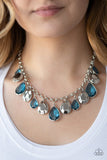 Clique Bait - Purple - Blue Glassy Teardrops Short Necklace