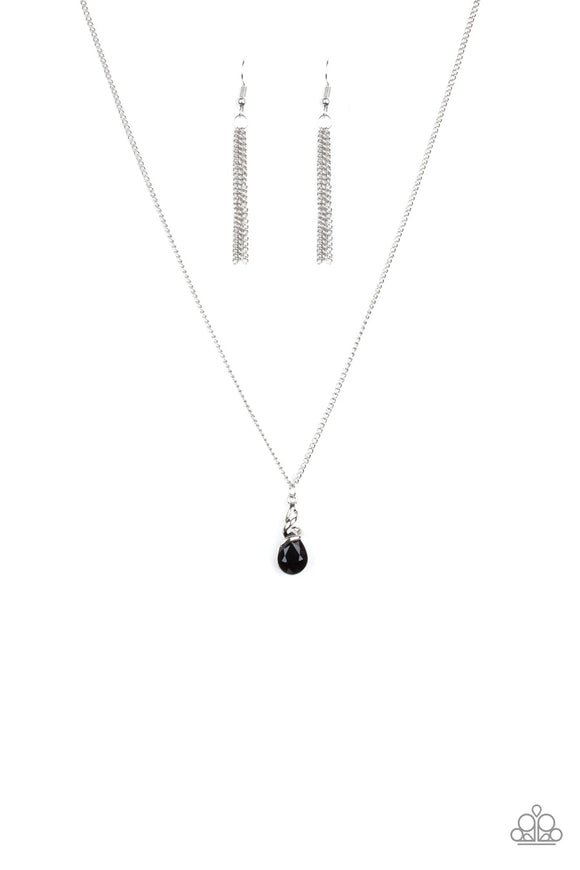 Timeless Trinket - Black Teardrop Gem Short Necklace