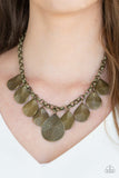 Texture Storm - Black/Gunmetal - Brass Hammered Teardrops Dangle from Gunmetal Chain Short Necklace