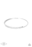 Sleek Sparkle - Multi - White Dainty Iridescent Rhinestones Coil Bracelet - LOP