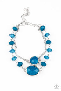 Crowd Pleaser - Blue Oversized Beads Clasp Bracelet