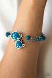 Crowd Pleaser - Blue Oversized Beads Clasp Bracelet