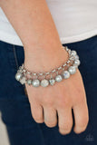 Cupid Couture - Silver Beads Heart and Rose Charms Clasp Braclet