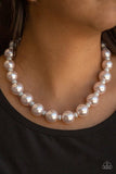 Uptown Heiress - Pink Oversized Pearls Dainty Rhinestones Short Necklace