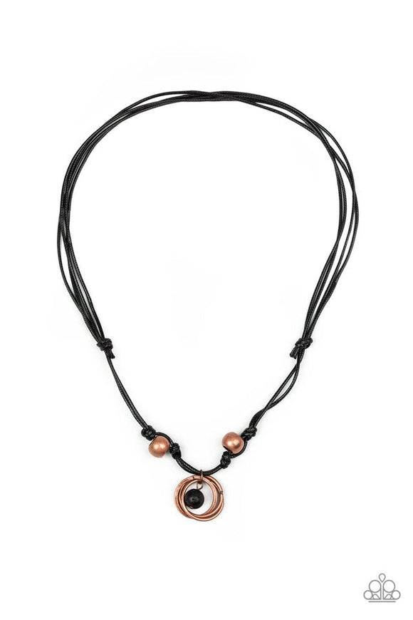 Rural Ringleader - Copper Beads Black Cording Urban Necklace