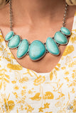 Primitive - Blue/Turquoise Stones Short Necklace Fashion Fix Necklace Sept. 2020