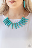 Tusk Tundra - Blue/Turquoise Tusk-Shaped Stones Short Necklace