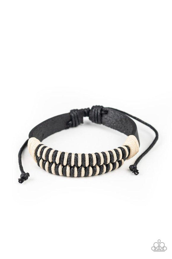 Trail Time - Black Twine Knots Urban Tie Pull Bracelet