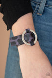 Jungle Cat Couture - Red - Pink - Purple Cheetah Pattern Leather Silver Hoop Urban Loop Bracelet