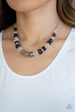 Distracted By Dazzle - Purple Gems Short Necklace