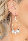 Fierce Frontier - Blue/Turquoise - white Crackle Teardrop Stones Silver Teardrop Fishhook Earrings