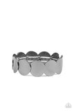 Industrial Influencer - Black/Gunmetal Overlapping Discs Stretchy Bracelet