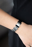 Industrial Influencer - Black/Gunmetal Overlapping Discs Stretchy Bracelet