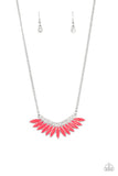 Extra Extravaganza - Multi - Pink Neon Opalescent Crystal-Like Beads Short Necklace