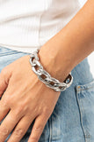 Living Off the Grit - Black/Gunmetal - Brass - Silver Oversized Chain Link Cuff Bracelet