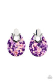 HAUTE Flash - Multi - Purple/Pink Acrylic Post Earrings