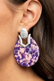 HAUTE Flash - Multi - Purple/Pink Acrylic Post Earrings