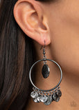 Start From Scratch - Black/Gunmetal Discs Hoop Fishhook Earrings