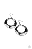 Fiercely Faceted - Gold - Black/Gunmetal Beveled Hoop Fishhook Earrings