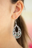 Malibu Macrame - Purple - Green Rhinestones Fishhook Earrings