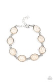 Nice Stonework - White Stone Beaded Frames Clasp Bracelet