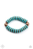 Eco Experience - Blue - Copper Discs Stretchy Bracelet