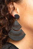 Oriental Oasis - Brown - Black Wooden Fishhook Earrings