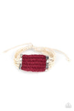 Beachology - Brown - Red Twine-Like cording Urban Pull Tie Bracelet